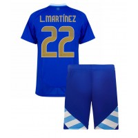 Maglie da calcio Argentina Lautaro Martinez #22 Seconda Maglia Bambino Copa America 2024 Manica Corta (+ Pantaloni corti)